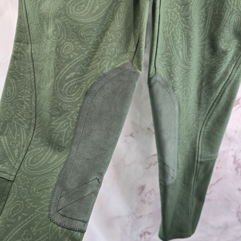 ARIAT Breeches Womens 34 L Green Riding Pant Seat Equestrian Paisley Pro Series - Picture 8 of 11